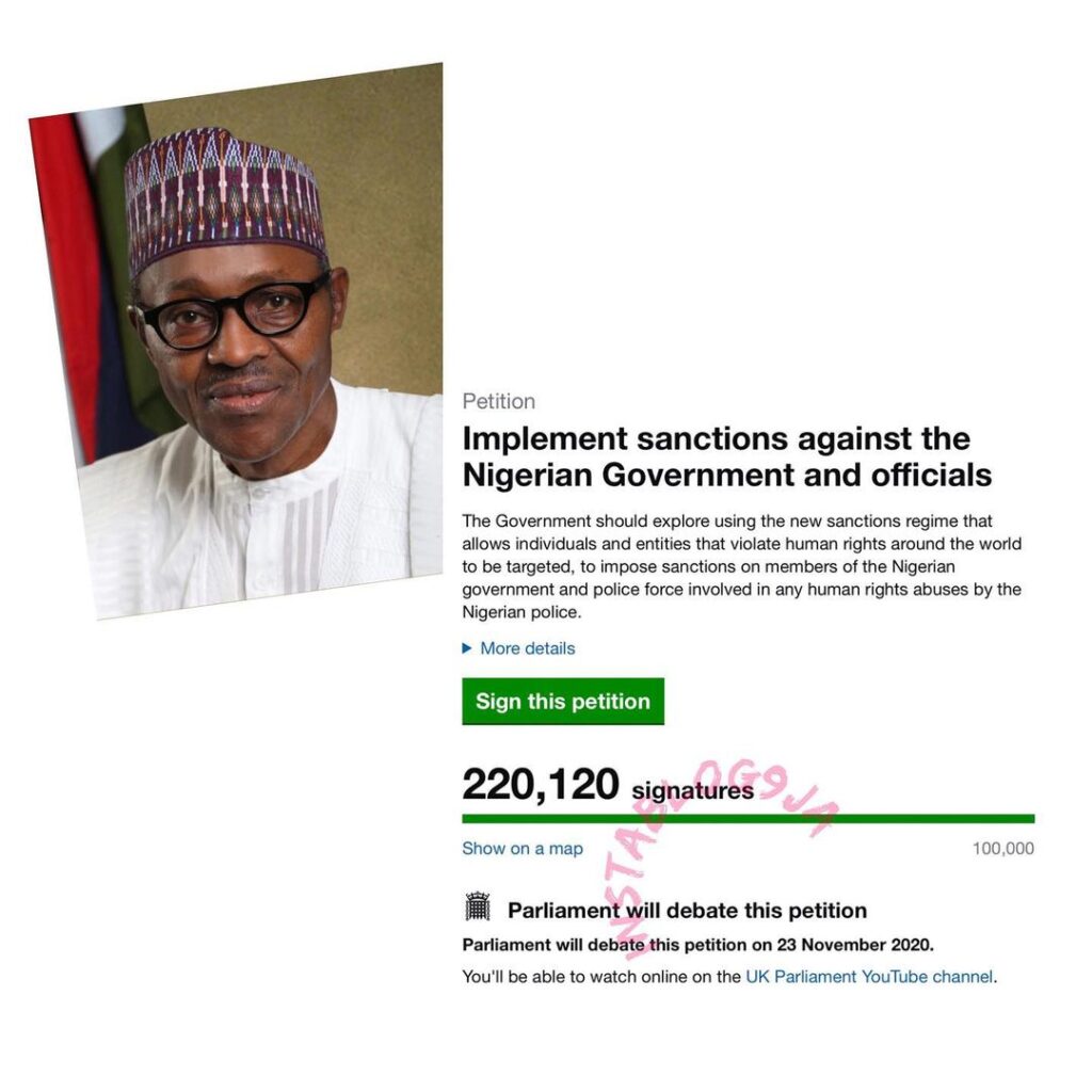 EndSARS: UK parliament sets November 23 to debate on sanctions against Nigerian govt.