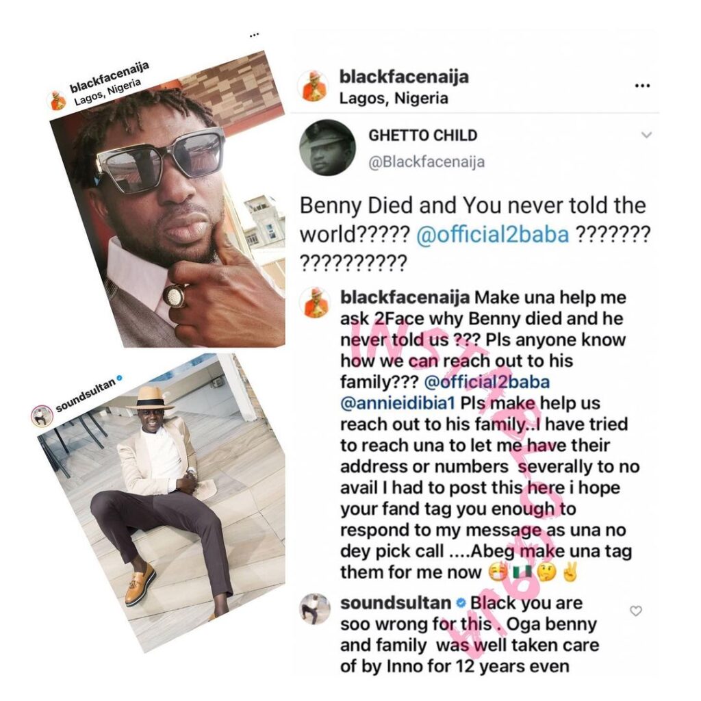 Singers BlackFace and Sound Sultan clash over the death of 2Face’s driver. [Swipe]