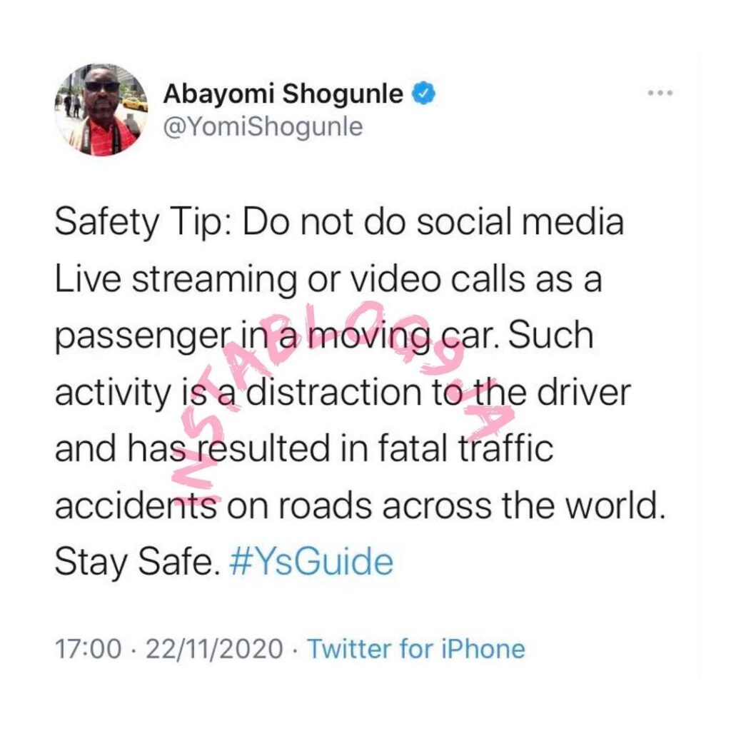 Live streaming and video calls by passengers have resulted in fatal accidents — Police Officer, Yomi Shogunle