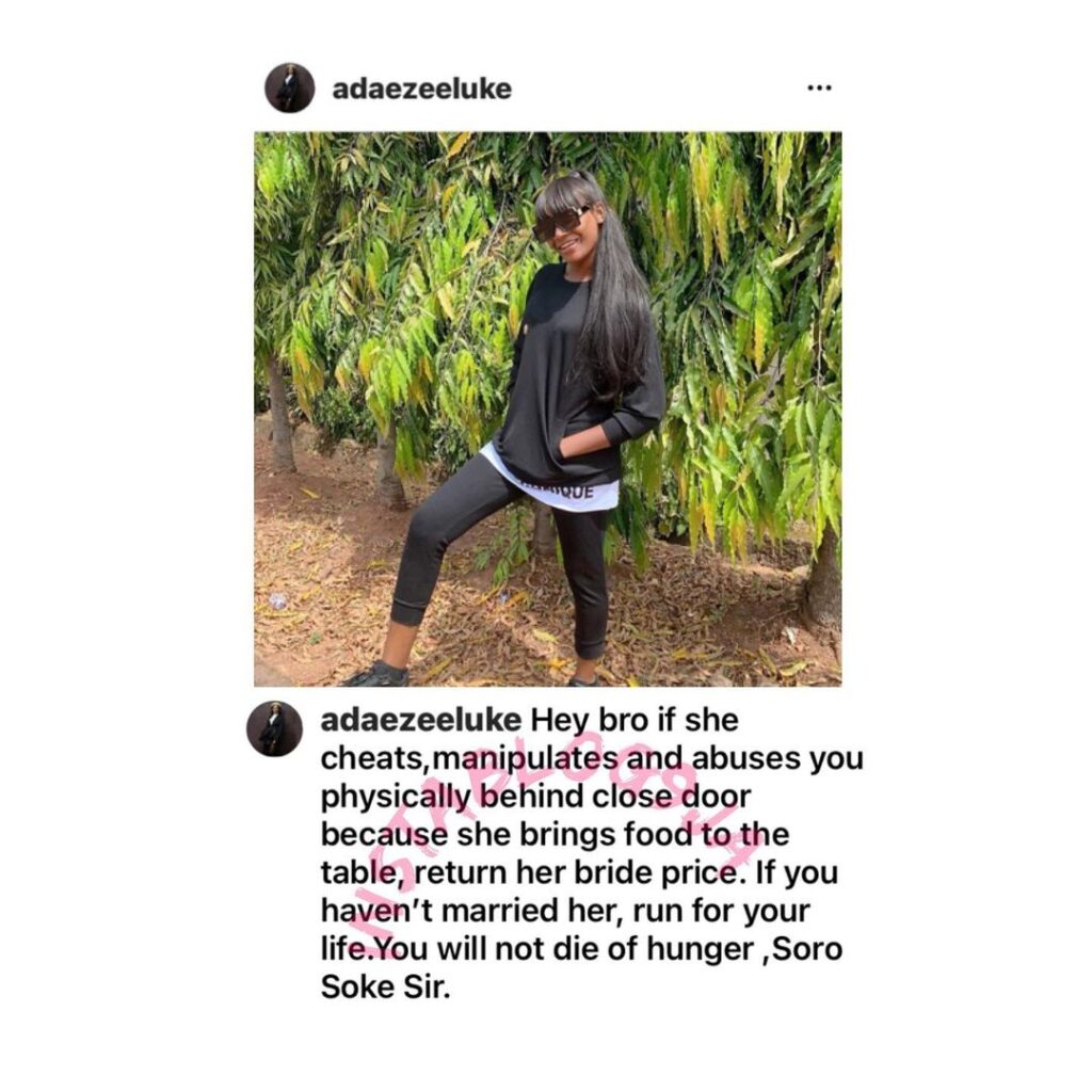 “Return her bride price if she abuses you,” Actress Adaeze Eluke tells men