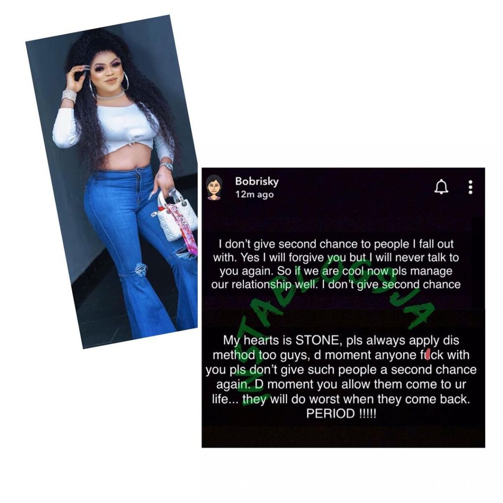 Why you should never give people second chances — Bobrisky