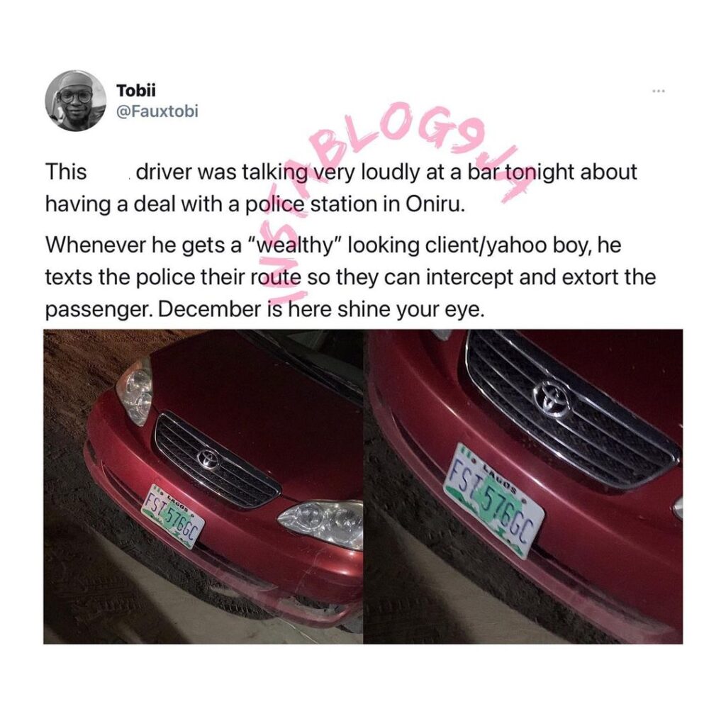 Man warns Nigerians to be careful after eavesdropping on an alleged conversation between a driver and the police