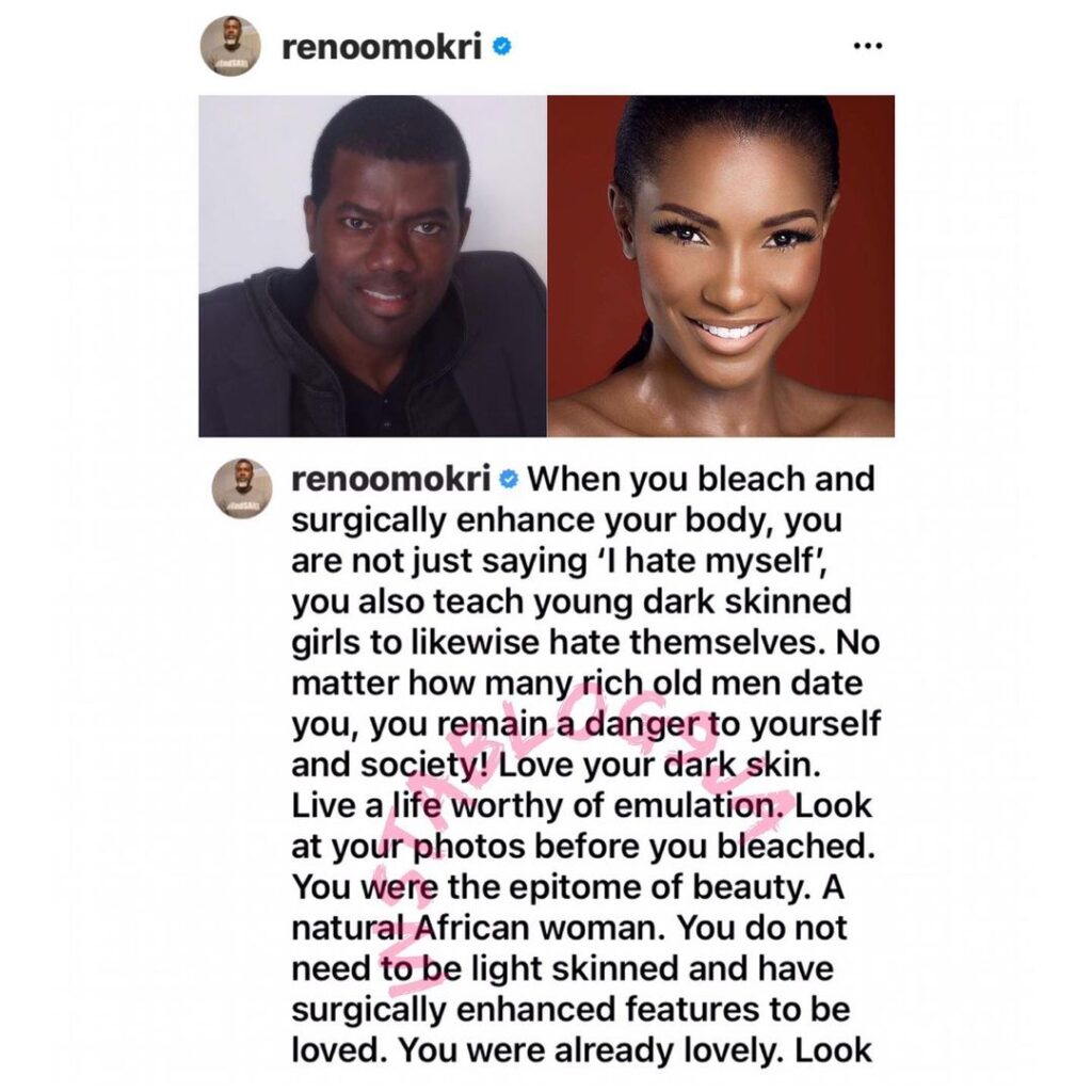 Agbani Darego didn’t bleach or surgically enhance her body, yet she’s a married mom and a beacon of virtue — Reno Omokri [Swipe]