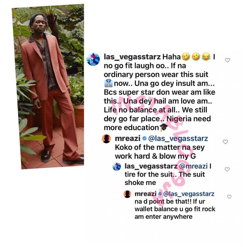 Mr. Eazi advises a verbose follower who won’t stop talking about his outfit