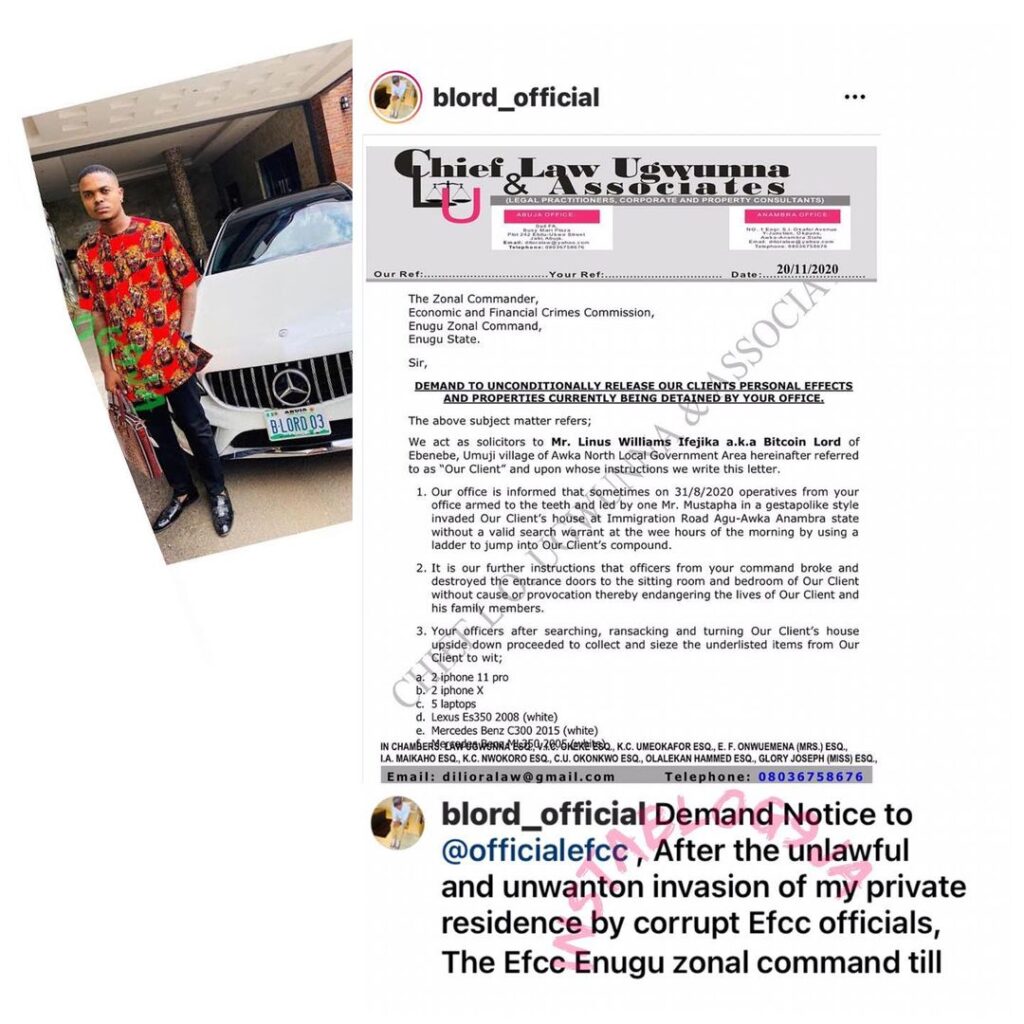 Businessman ‘wrongfully’ arrested and paraded by EFCC, takes legal action as his properties remained seized. [Swipe]