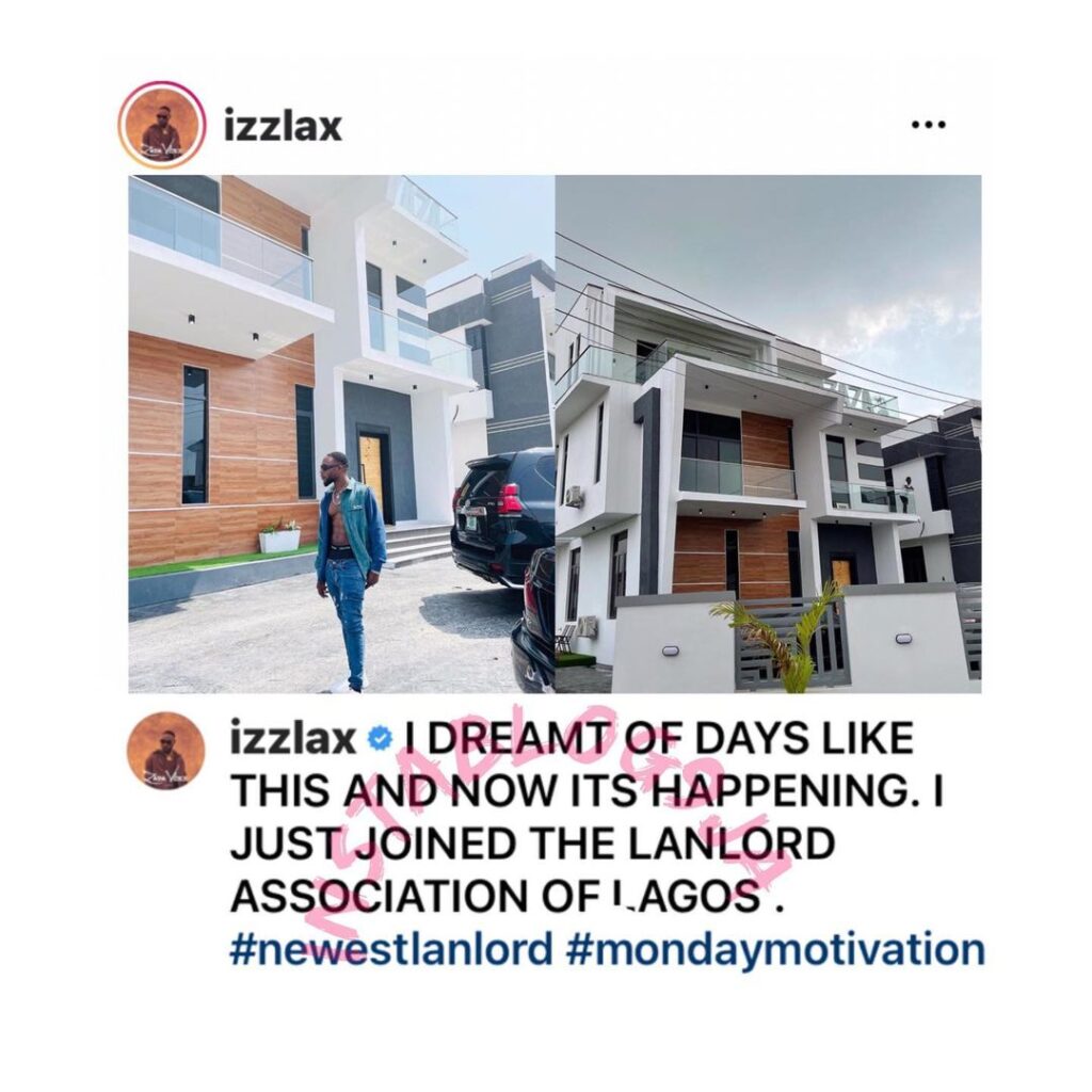 Singer LAX joins the exclusive list of mansion owners in Lagos State