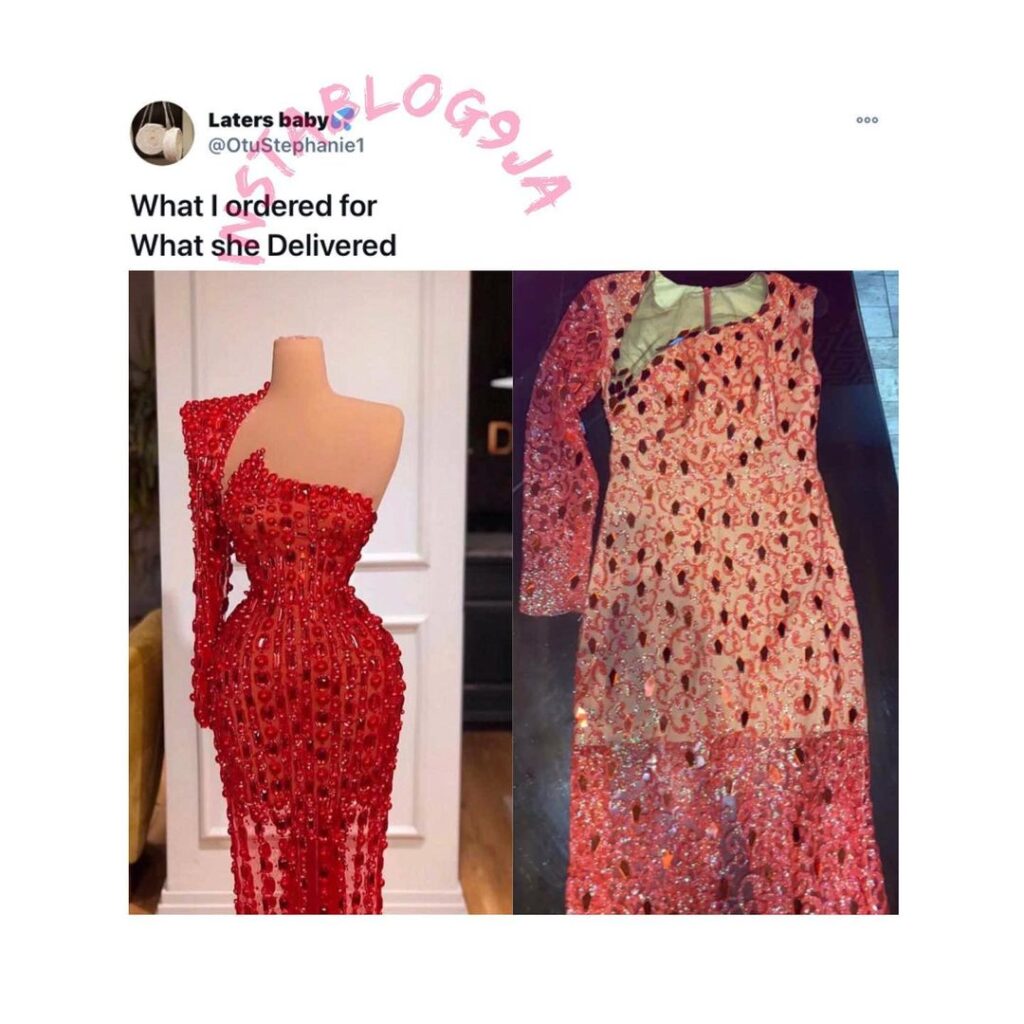 Lady reveals what her tailor sewed for her after paying N65k [Swipe]