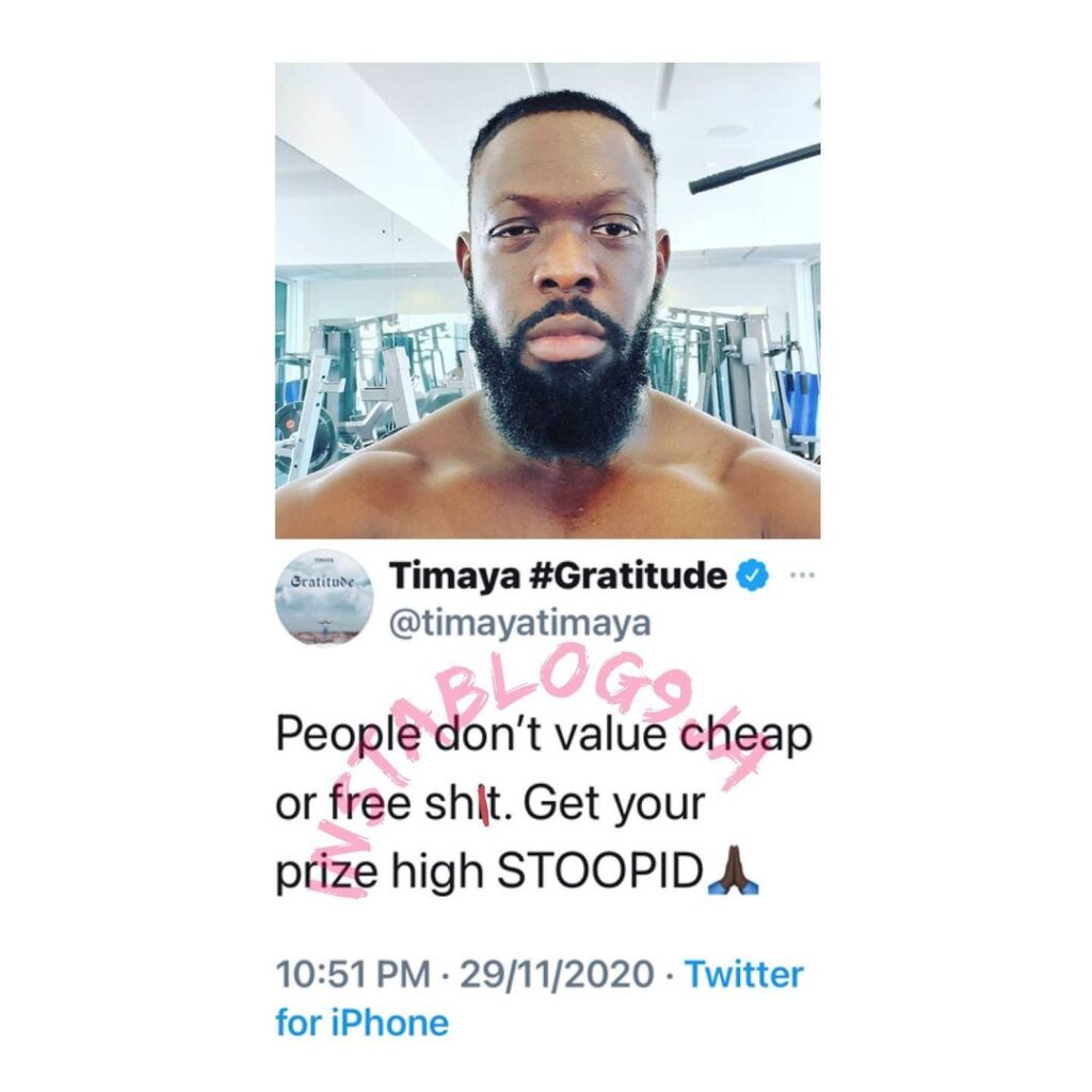 Why you should get your price up — Singer Timaya