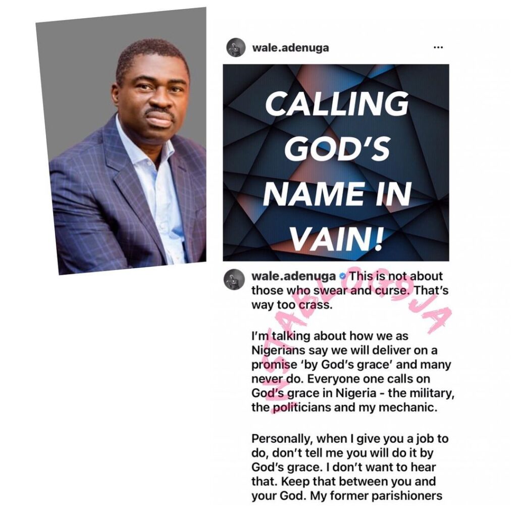 Stop saying you will do your job ‘by God’s Grace’ — Pastor Wale Adenuga [Swipe]