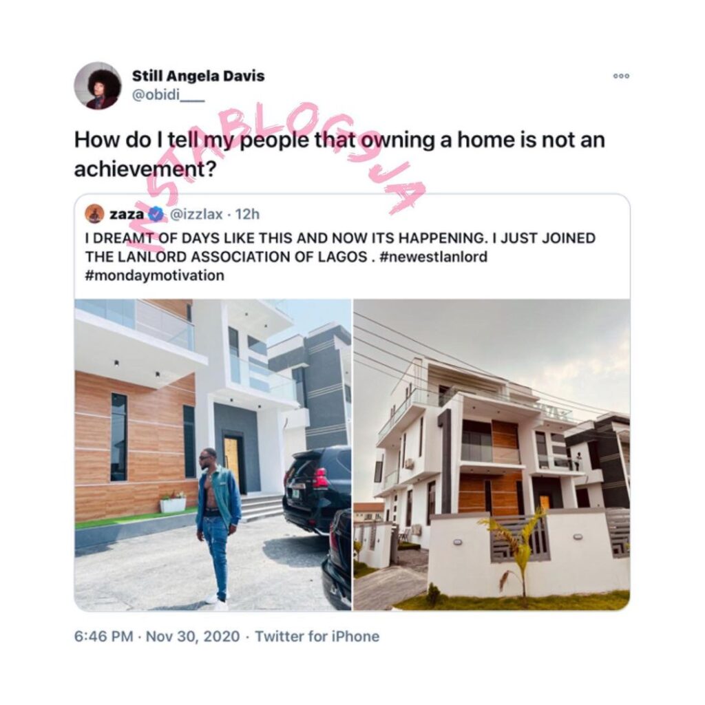Owning a house is not an achievement — Writer Obidi reacts to singer LAX news of  becoming a landlord in Lagos