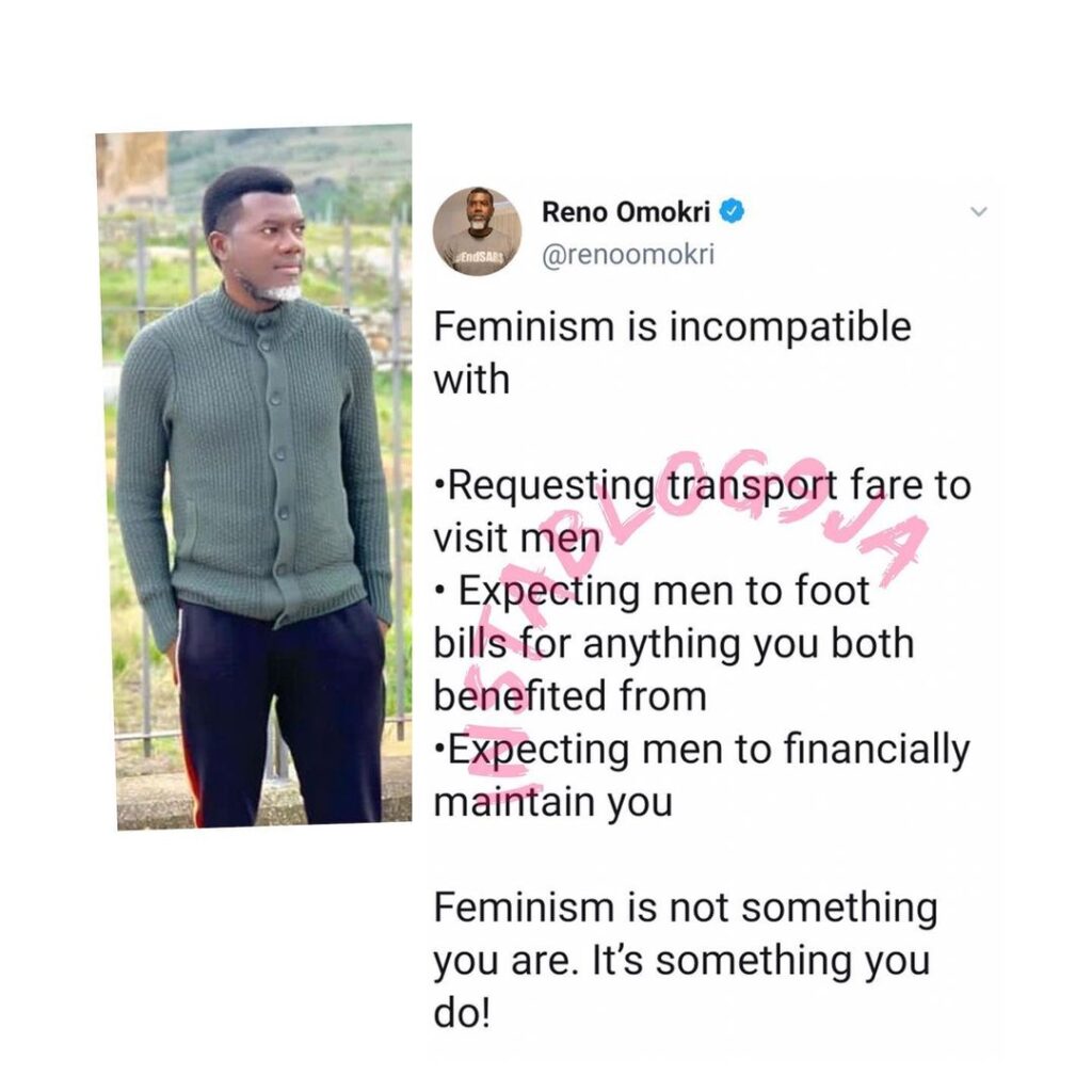 Ladies, feminism is incompatible with expecting men to finance you — Reno Omokri