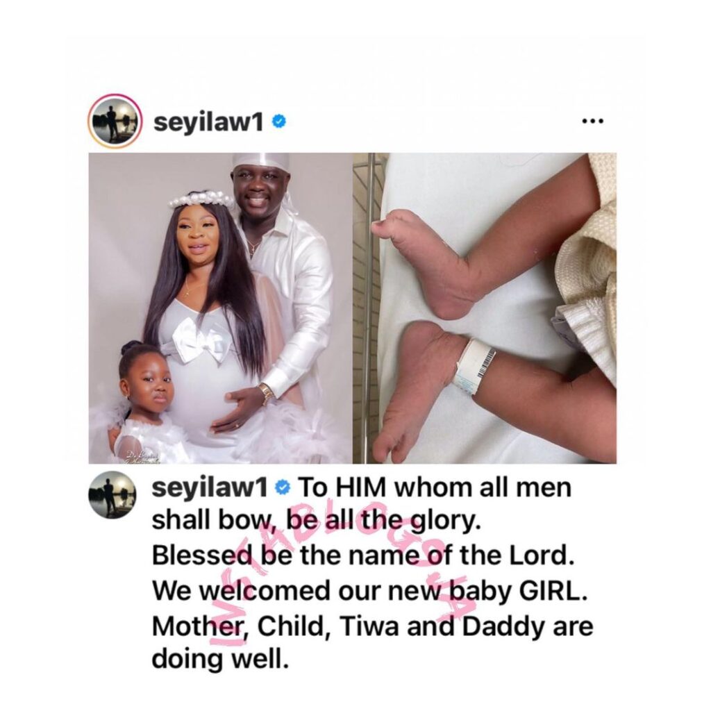 Comedian Seyi Law and wife welcome second child