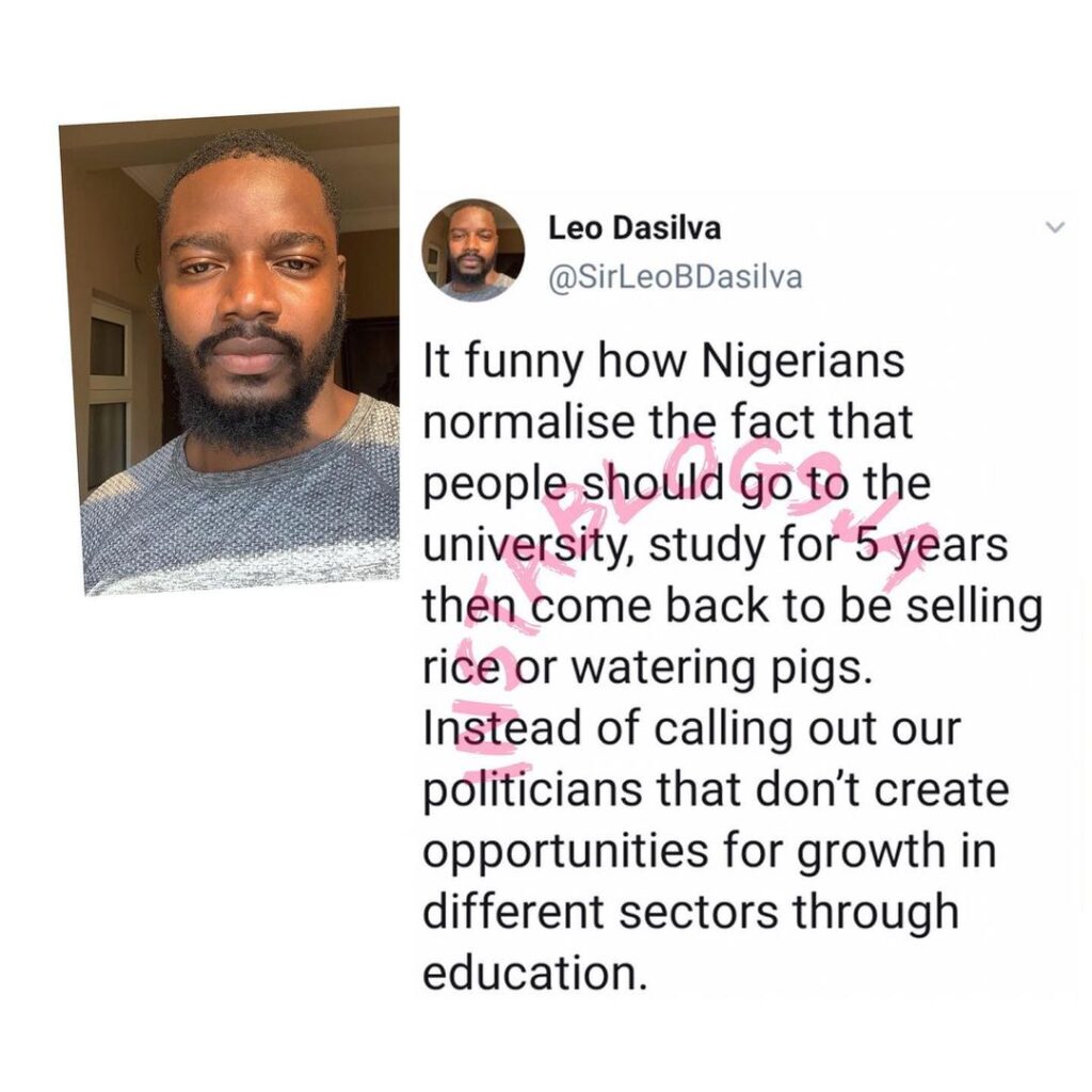 Reality TV Star Leo knocks White Nigerian [Swipe]