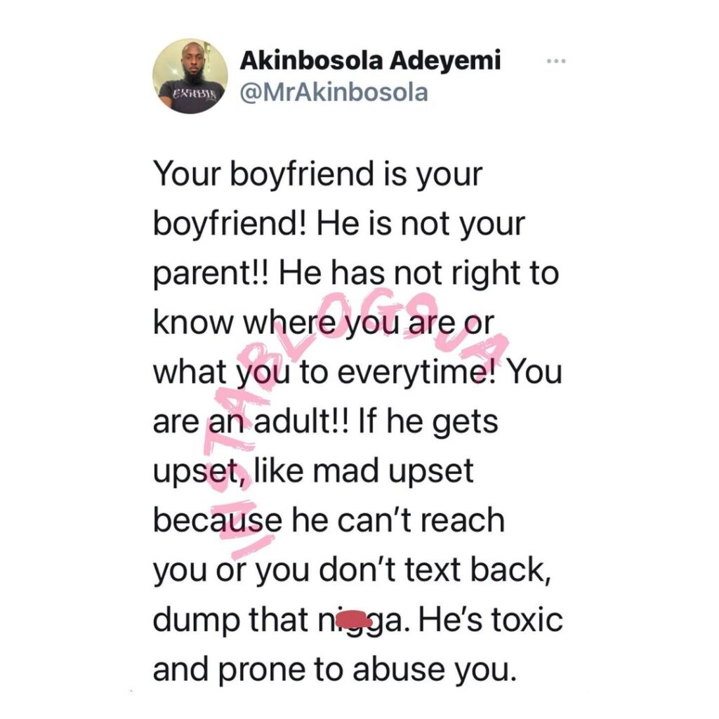 Dump your boyfriend if he acts like your parent — Relationship Coach, Akinbosola Adeyemi