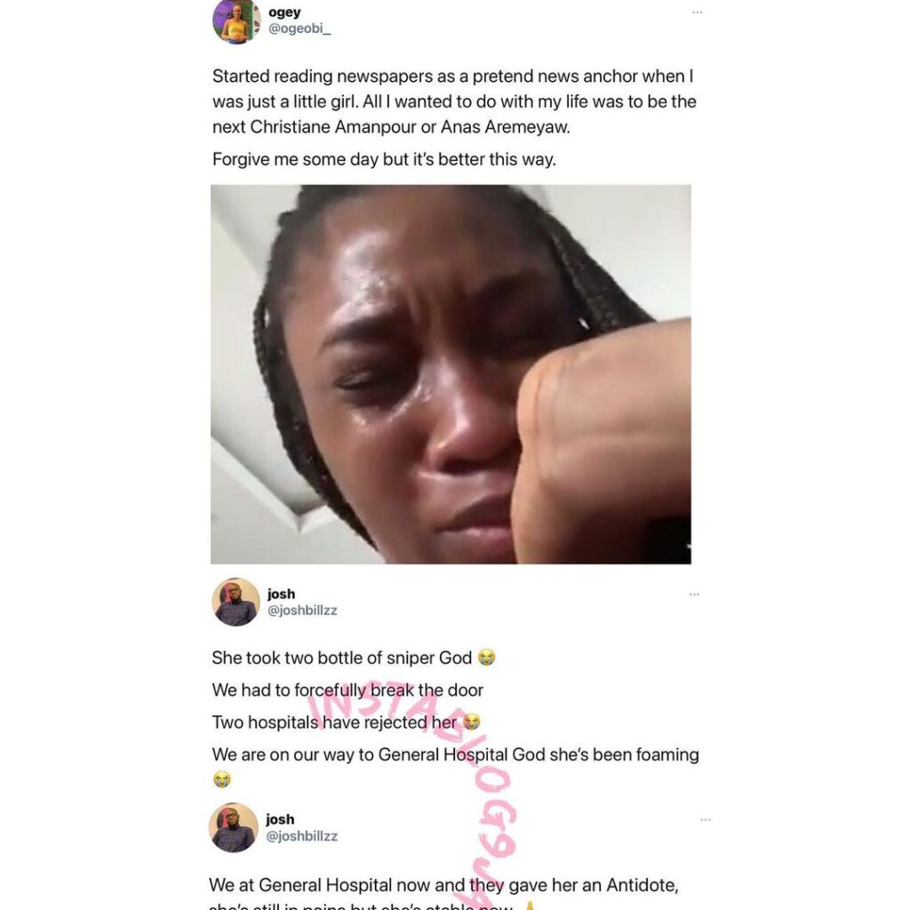 Oge Obi, the lady who is reported to be the brain behind BBC's s*x-for-grades documentary, becomes stable after allegedly attempting suicide