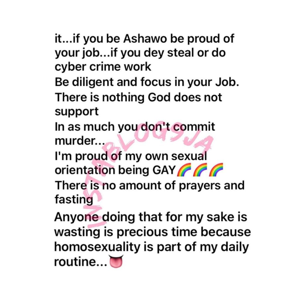 Chef Ayo sternly warns those attacking him because he is gay. [Swipe]