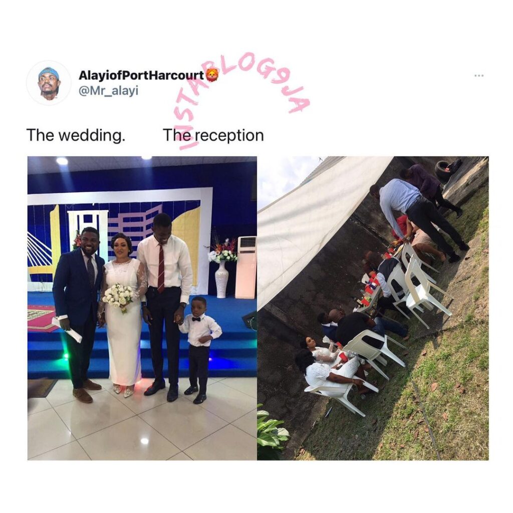 Couple go viral for having a wedding reception with only 7 people in Port-Harcourt, Rivers State