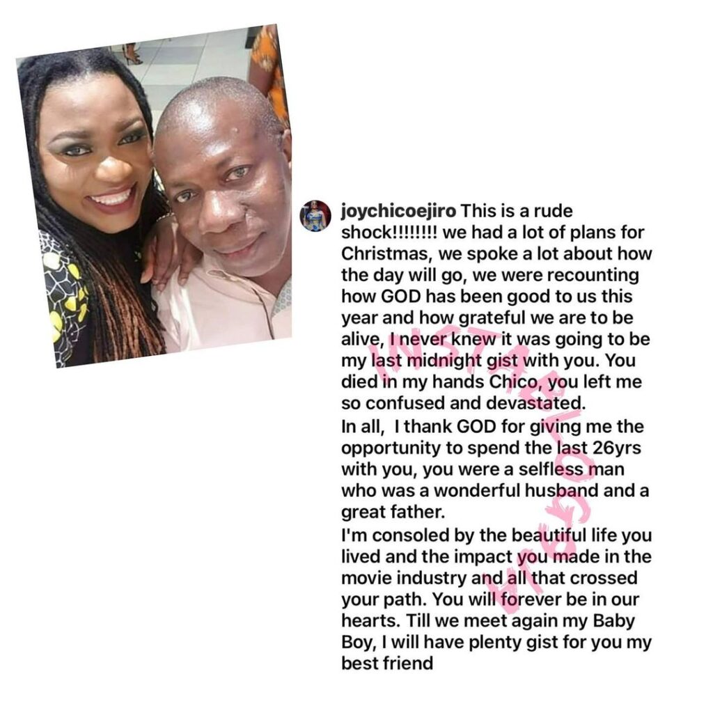 Filmmaker Chico Ejiro Died In My Arms on Christmas Day — Wife