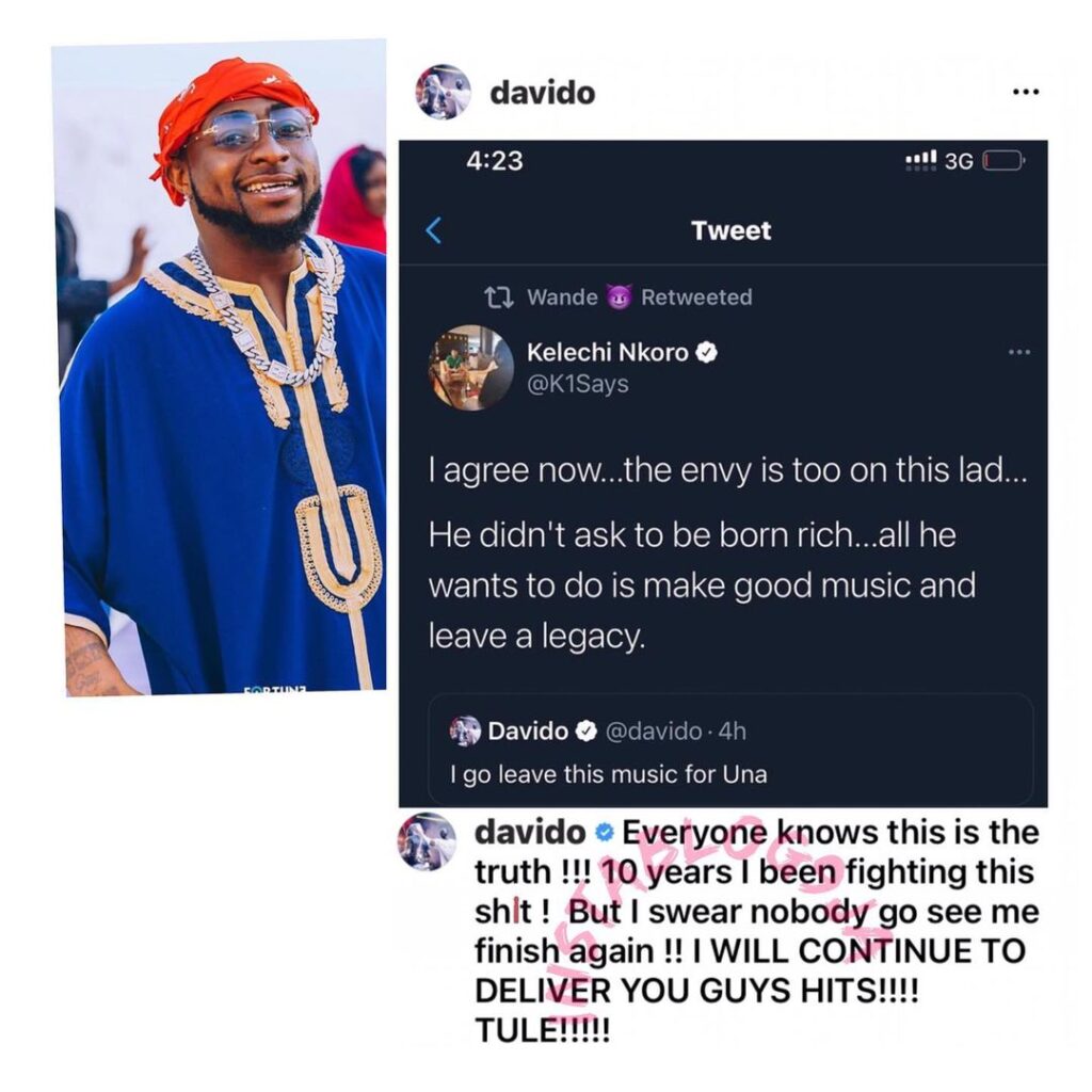 They’re envious of me because my father is rich — Singer Davido