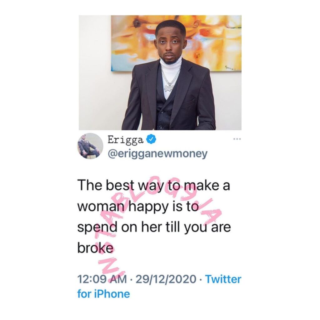 Rapper Erigga reveals the best way to make a woman happy