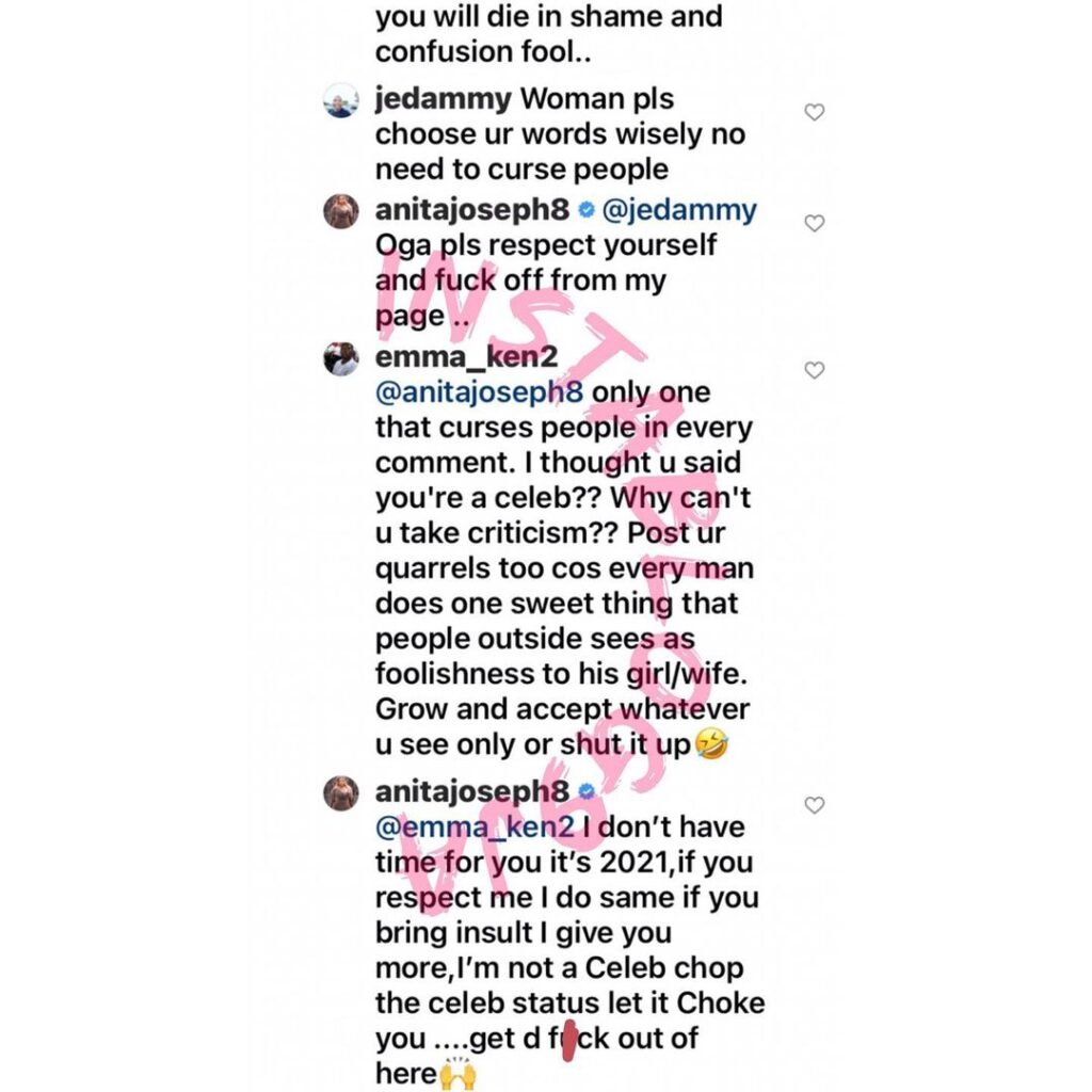 Actress Anita Joseph goes ballistic on those who told her to also post the bitter side of her marriage. [Swipe]