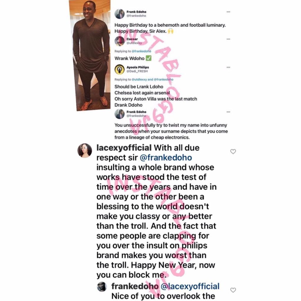 Lady rips media personality, Frank Edoho, apart over his response to a troll [Swipe]