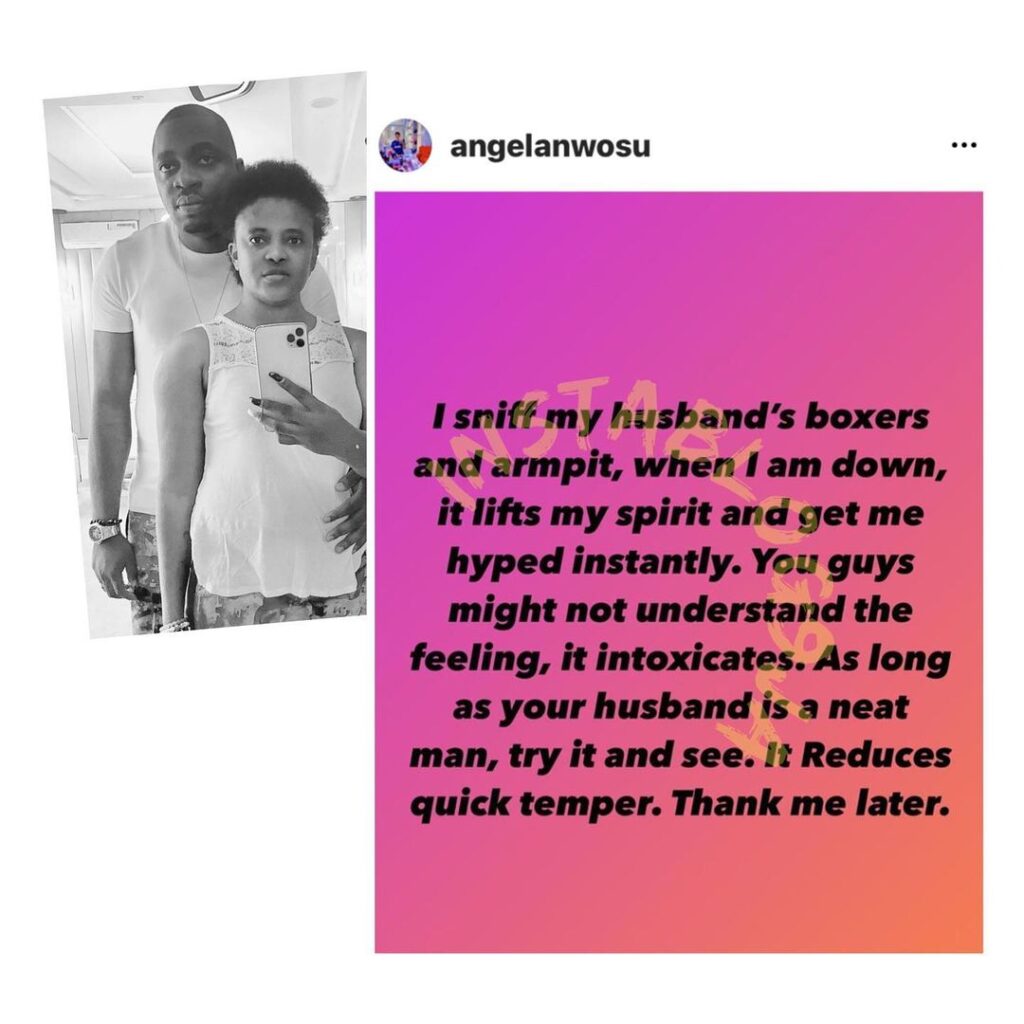 I sniff my husband’s boxers and armpit when I’m down — Media personality, Angela Nwosu