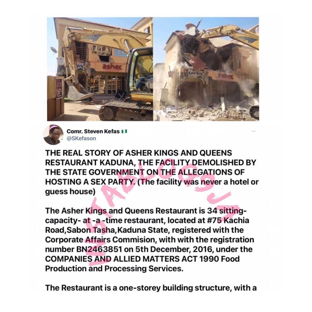 S*x Party: “I lost my one-month pregnancy as a result of the trauma,” Owner of restaurant demolished by Kaduna govt cries out [Swipe]