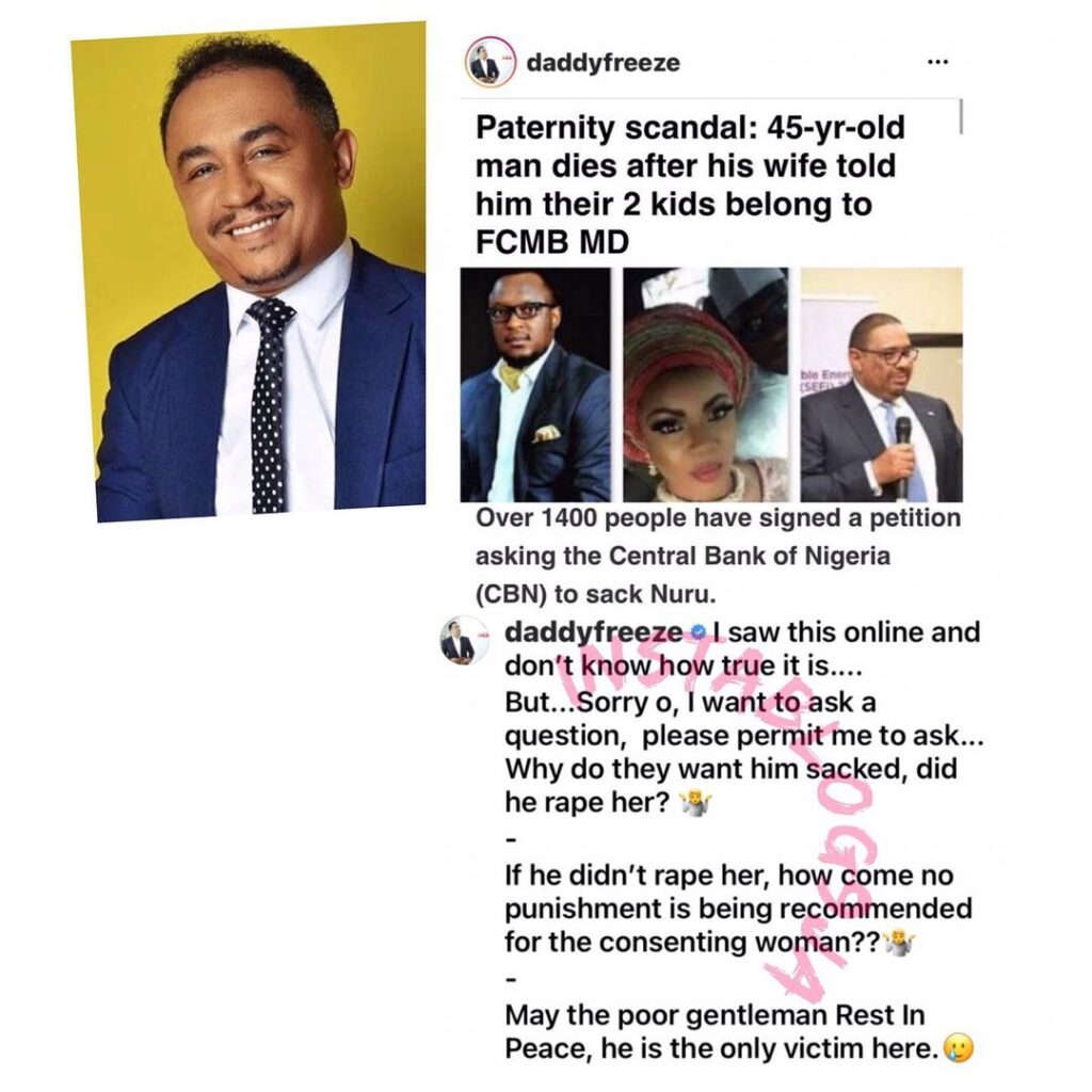Paternity Scandal: “Why do people want Nuru sacked?” DaddyFreeze asks