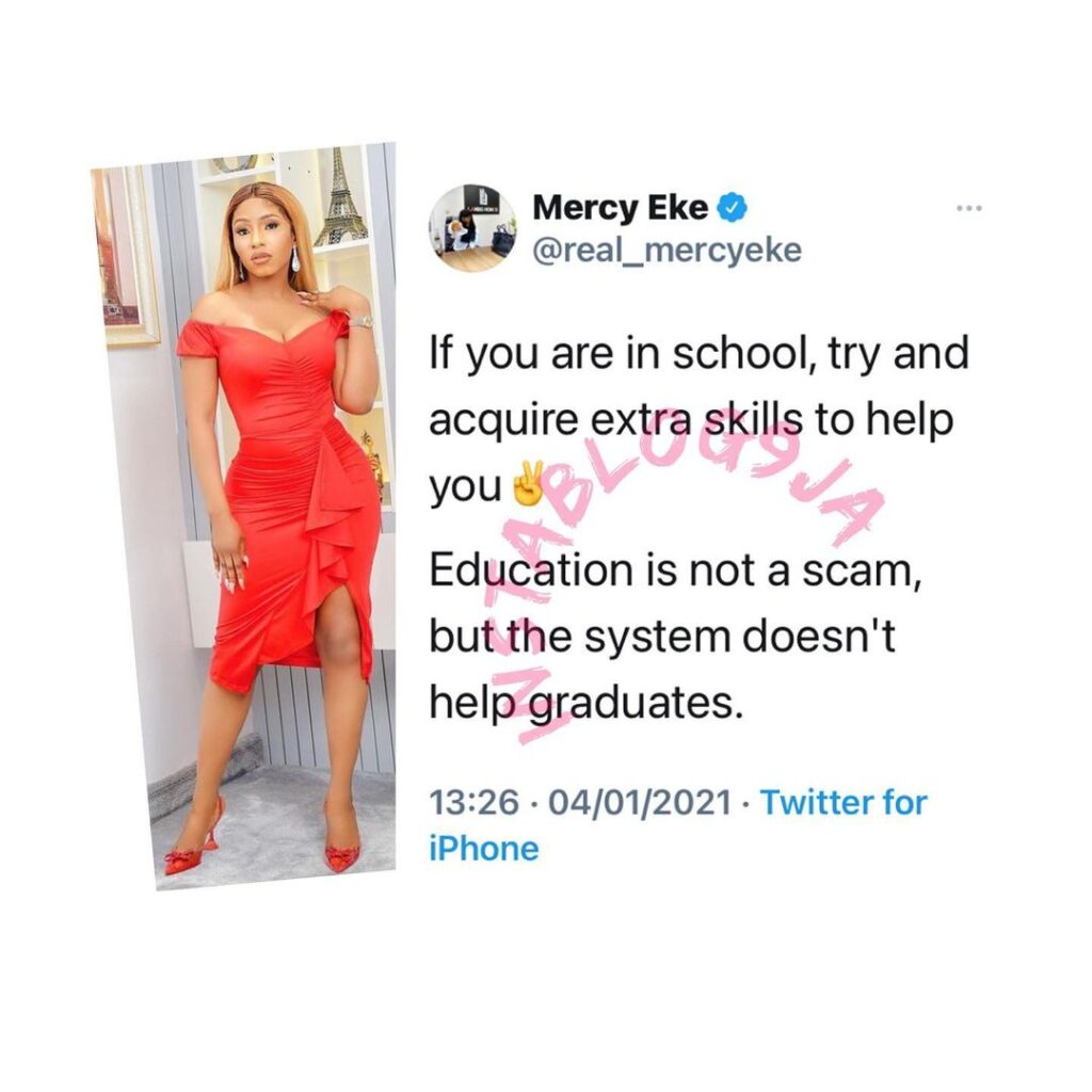 Why you should add extra skills to your education — Reality Star, Mercy Eke