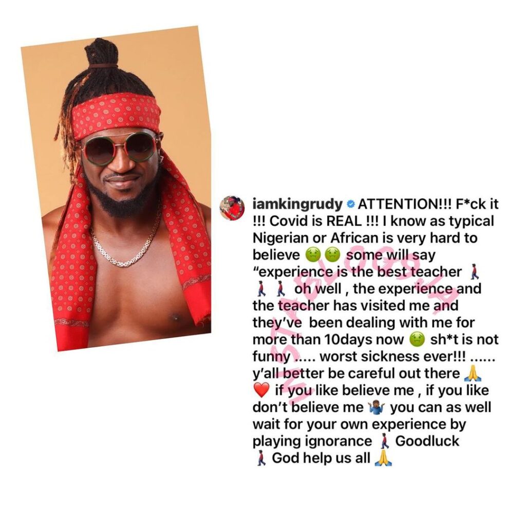 COVID-19 is real. It’s beeen dealing with me for more than 10days now — Singer, PaulPsquare