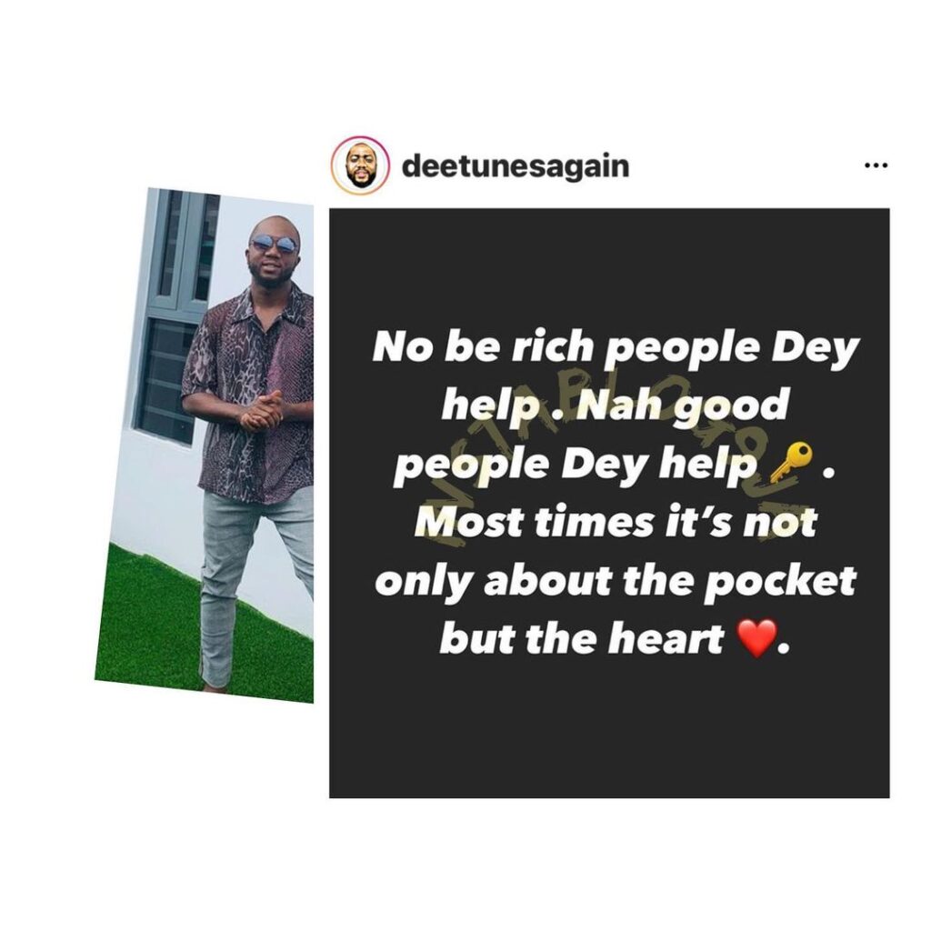 Rich people don’t help, only good people do — Music Producer Deetunes