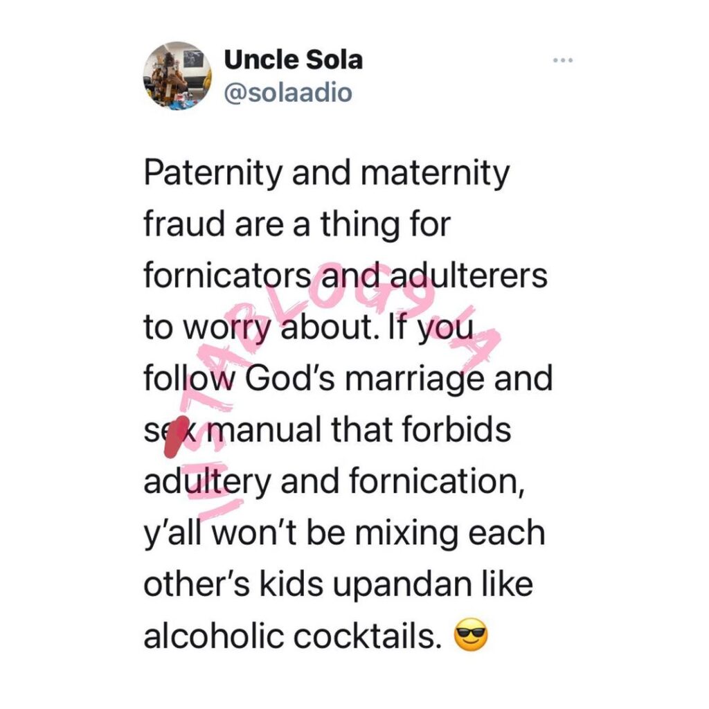 Follow God's manual to avoid paternity and maternity fraud — Engineer Sola Adio