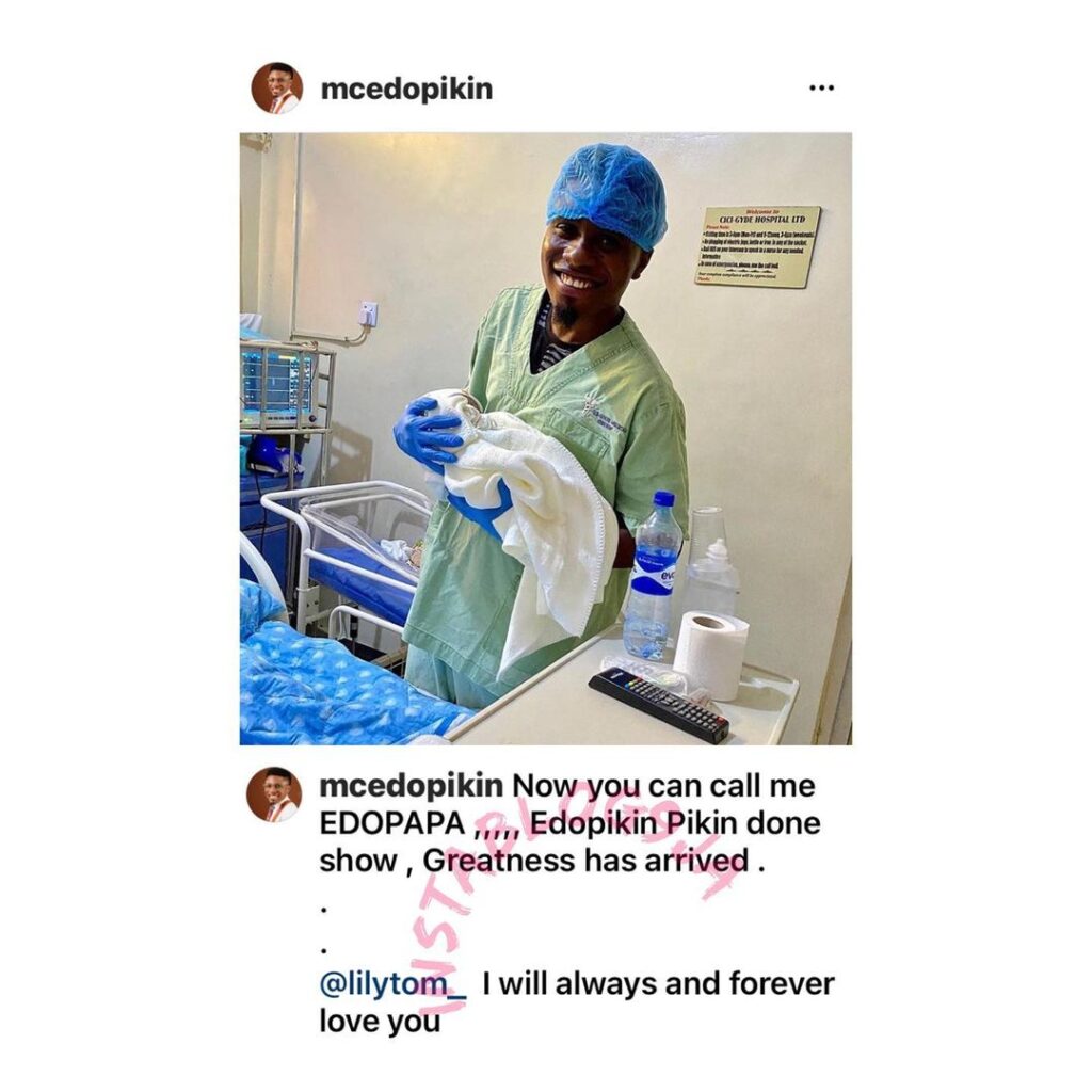 Comedian McEdopikin and wife welcome their first child