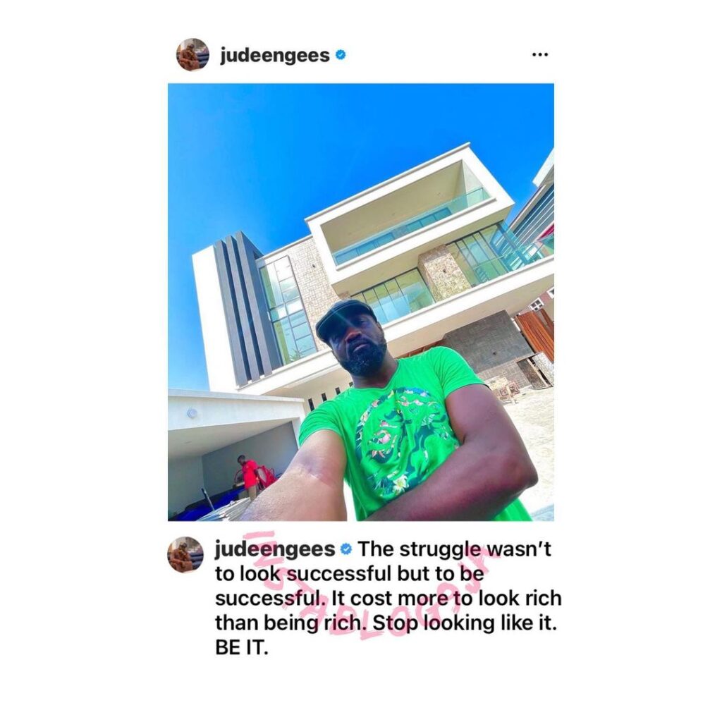 It cost more to look rich than being rich —  Jude Okoye