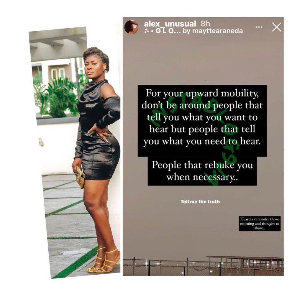 Be around people that don’t tell you what you need to hear — Reality Star Alex [Swipe]