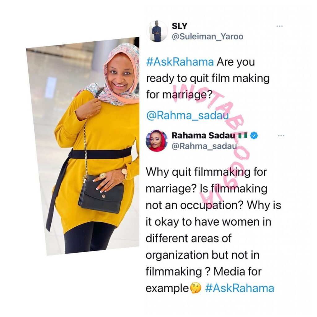 I’m not quitting filmmaking for marriage — Actress Rahama Sadau