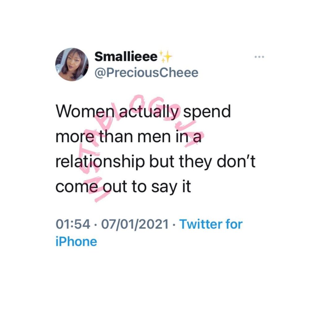 Women spend more than men in relationships — Lady
