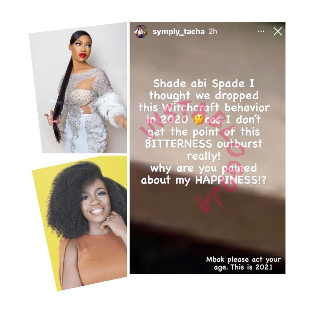 “Act your age,” BBN’s Tacha fires back at Media Personality, Shade Ladipo [Swipe]