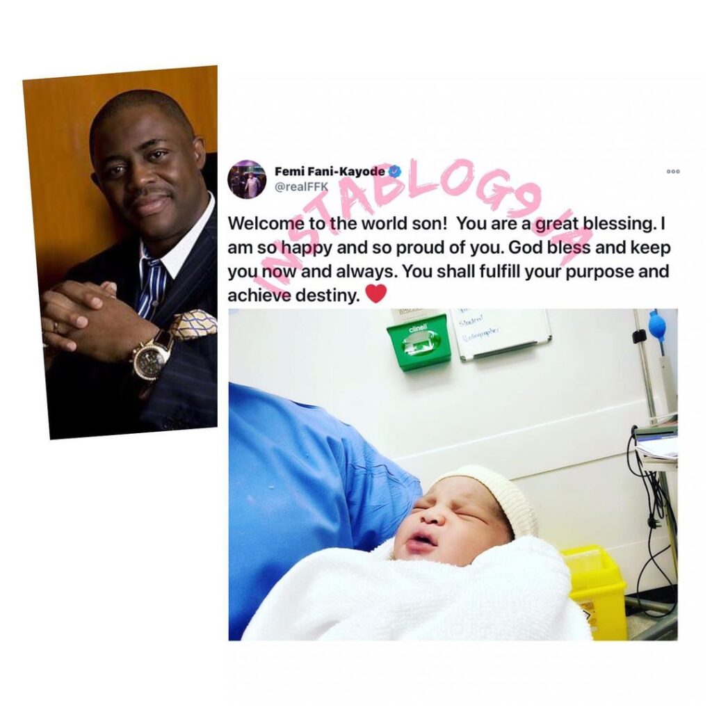 Former Minister of Aviation, Femi Fani-Kayode, welcomes his 10th child with his new Moroccan girlfriend