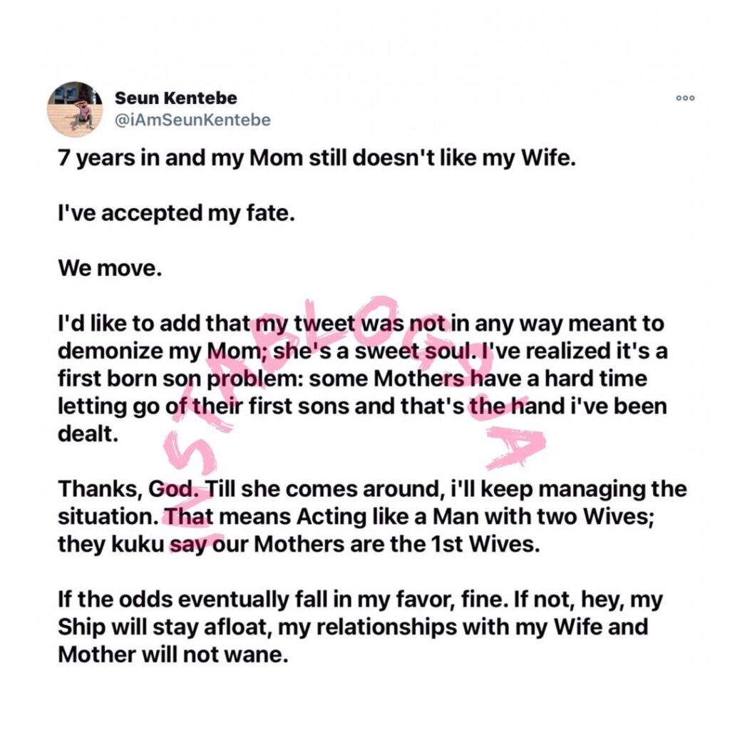 Actor Kentebe reveals why his mom is yet to accept his wife after 7 years of marriage