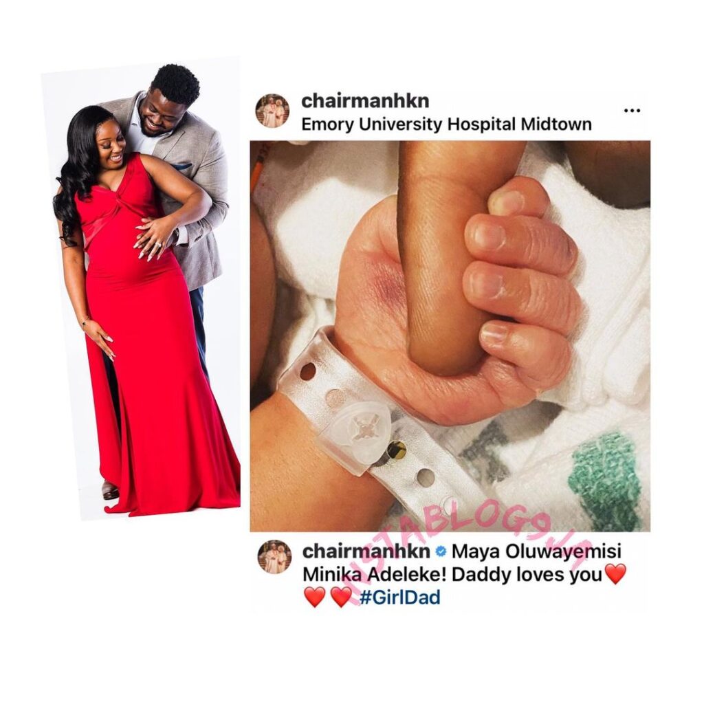 Davido’s brother, Adewale, and wife welcome first child