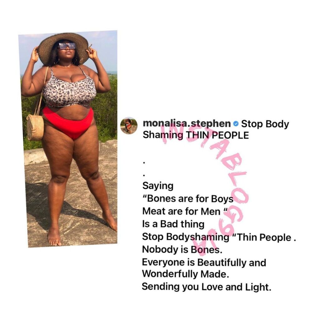 Stop body-shaming thin people — Actress Monalisa Stephen