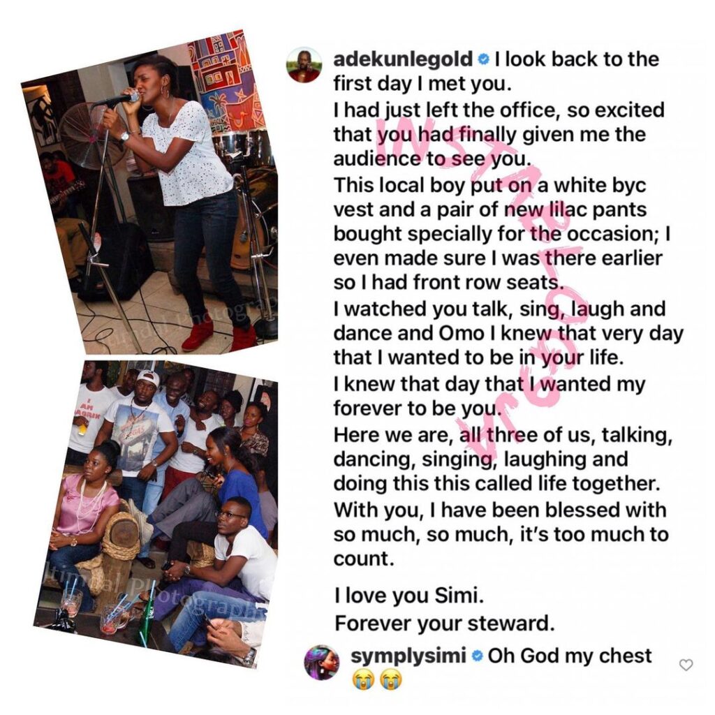 As they mark their 2nd anniversary, Singer AdekunleGold shares an emotional story of how he met Simi