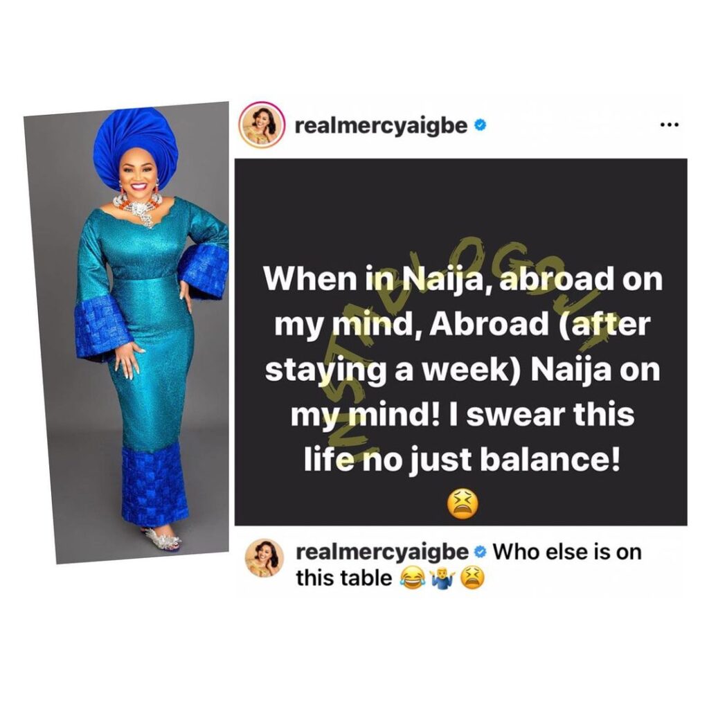Actress Mercy Aigbe bitterly laments after relocating abroad