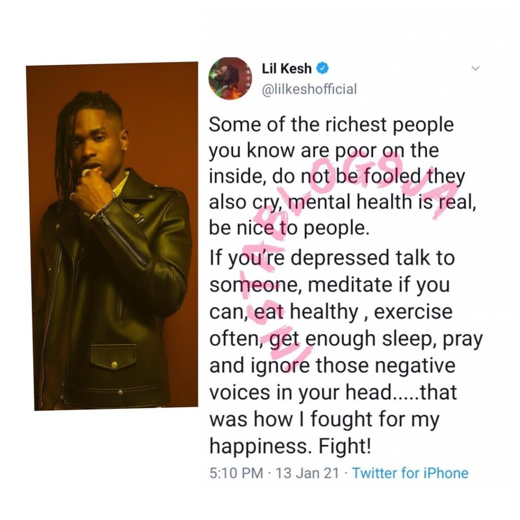 Don’t be fooled. Some of the richest people you know are poor on the inside — Rapper Lil Kesh