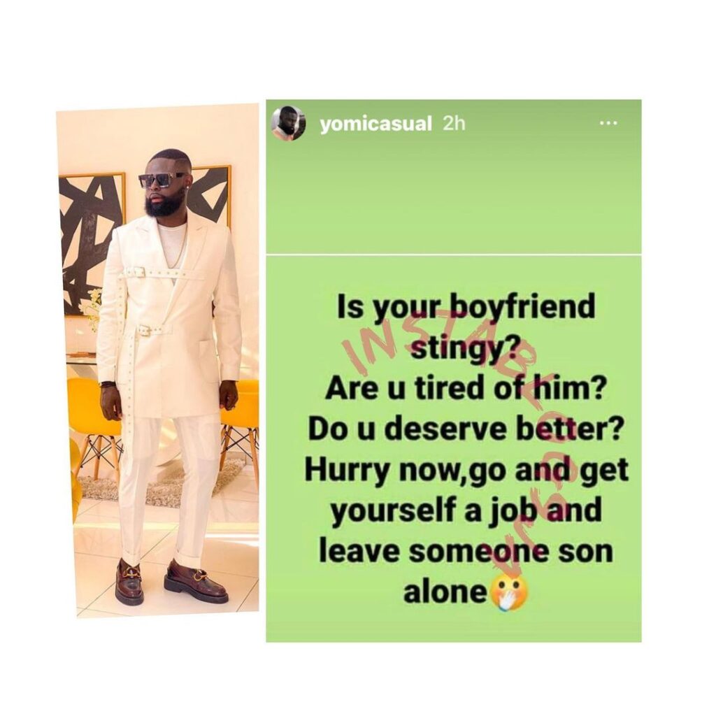 Tailor Yomi Casual shares life-saving tips with Nigerian ladies with stingy boyfriends