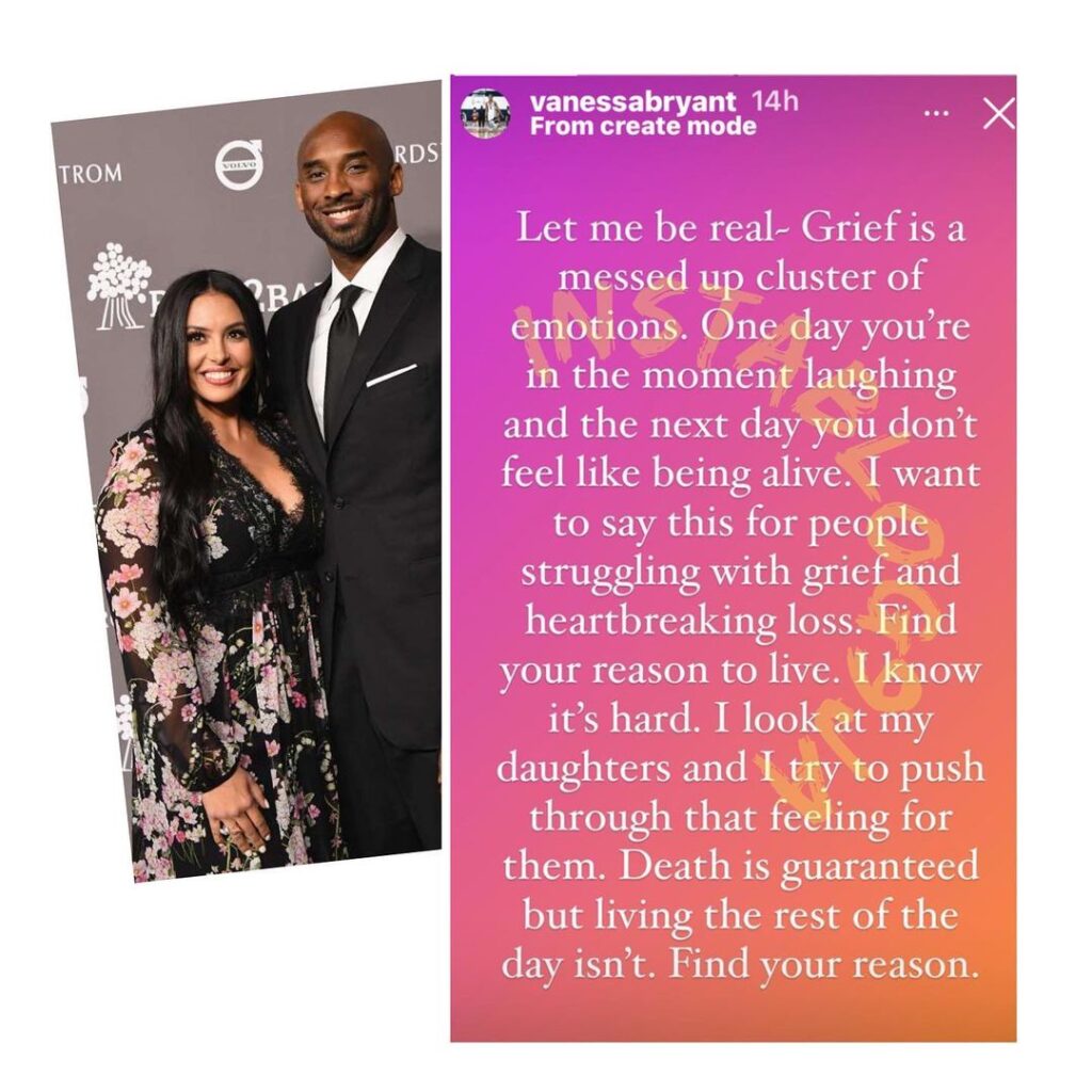 Find your reason to live — Late Kobe Bryant’s wife, Vanessa, tells those dealing with grief. 📷: GettyImages