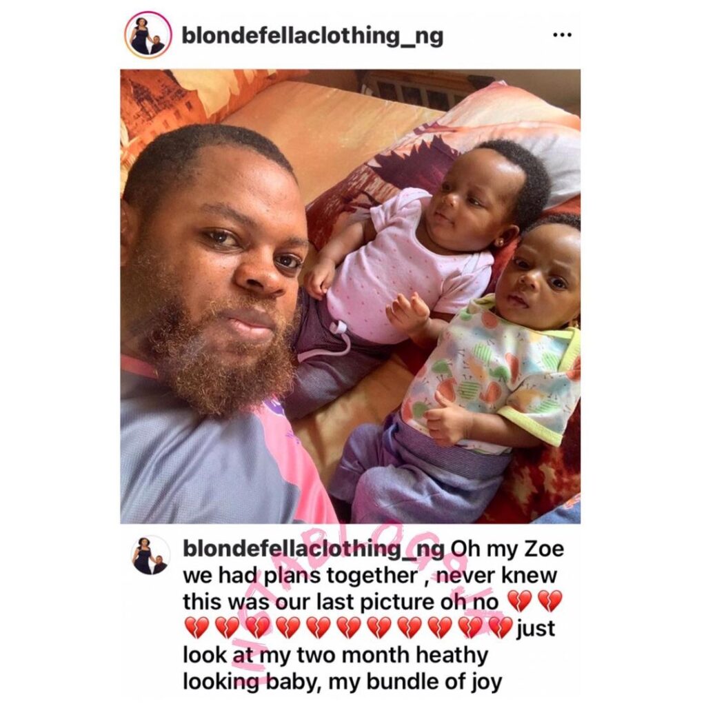 Couple cry out after one of their 2-month-old twin babies dies due to alleged negligence in Lagos hospital