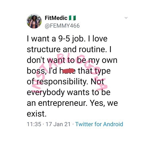 I don’t want to be my own boss— OAP Femmy